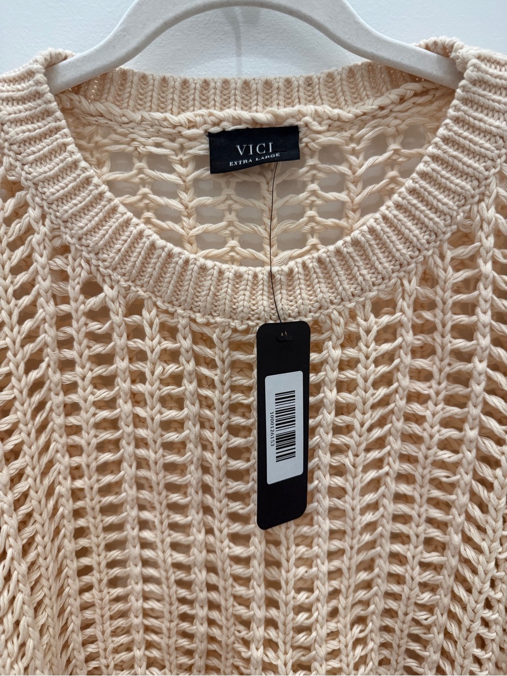 Crochet Open-Knit Beach Sweater - Cream - Picture 3 of 11